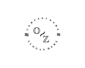 Initial OZ vintage logo template	