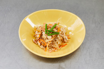 Stir fried glass noodles, Thai cuisine .
