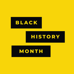 Black history month banner vector social media post yellow