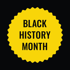 Naklejka premium Black history month banner badge vector