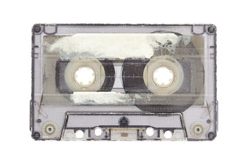 Old audio tape compact cassette isolated