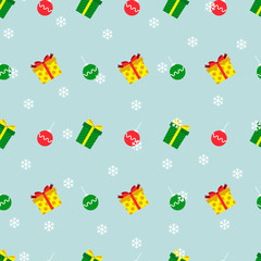 Christmas seamless pattern with gifts. Vector illustration.