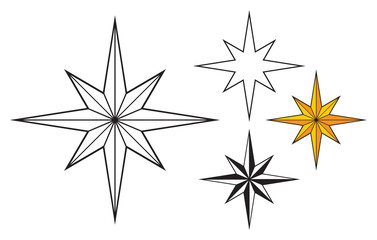Christmas Star set vector illustration