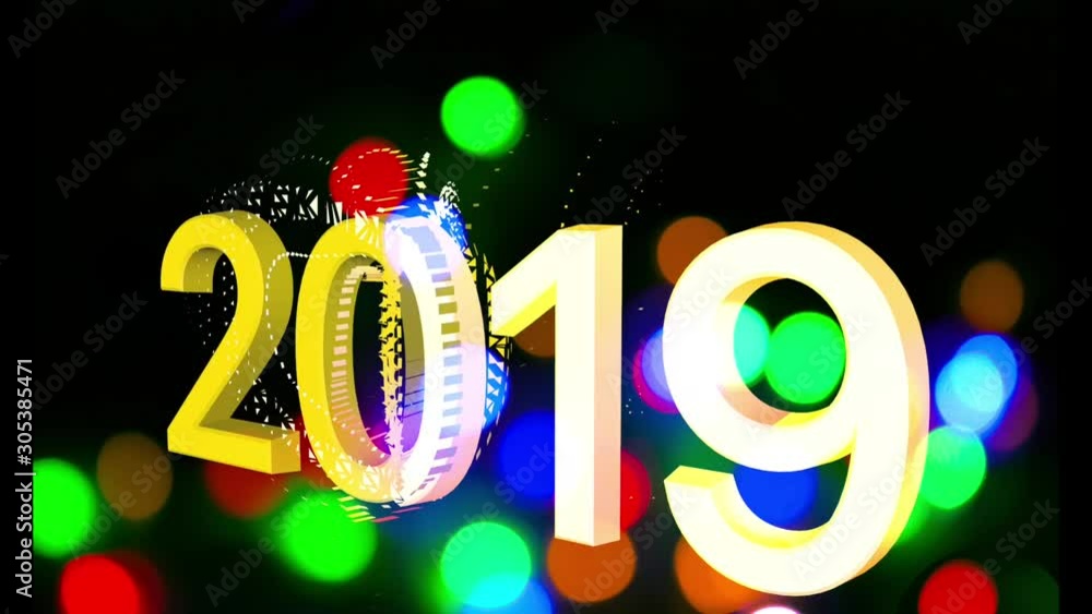 Poster animation 2019 to 2020 bokeh background