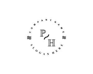 Initial PH vintage logo template	