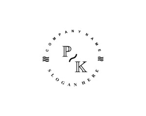 Initial PK vintage logo template	