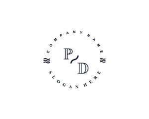 Initial PD vintage logo template	