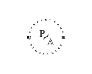 Initial PA vintage logo template	