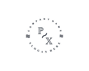 Initial PX vintage logo template	