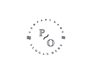 Initial PO vintage logo template	
