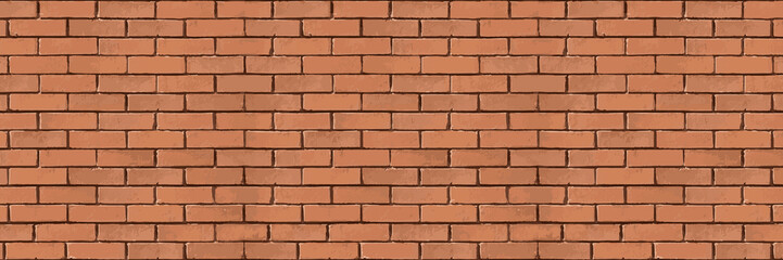 Grunge background with brick pattern for wide screens, interior decoration.