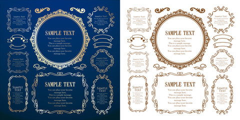 高級感のあるフレームデザイン　カリグラフィー　ゴージャス　ラグジュアリー