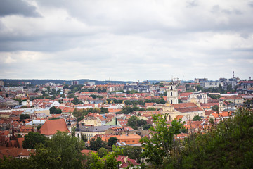 Fototapeta na wymiar Old city landscape from Gediminas Castle Tower Vilnius Lithuania