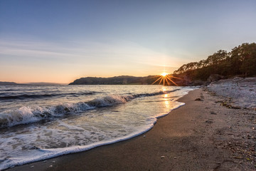 Landscape with beautiful beach in Norway