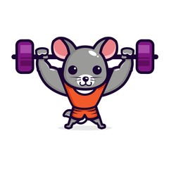 vector design of a fitness mouse mascot