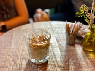 glass of beer on table in restaurant
