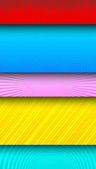 Comic colorful horizontal banners