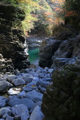 Obraz premium 面河渓の関門 秋（愛媛県）