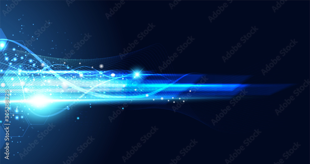 Poster abstract technology hi tech background concept speed movement motion blur moving fast in the light f
