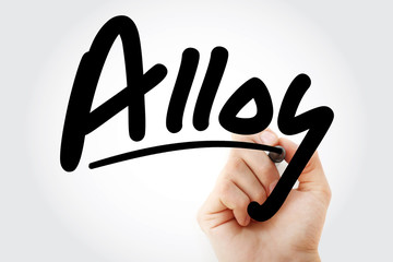 Hand writing Alloy with marker