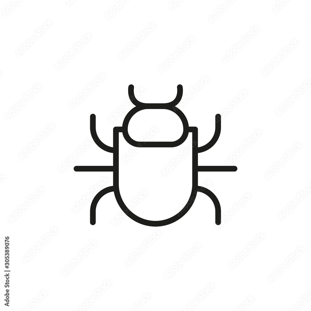 Poster simple bug line icon.