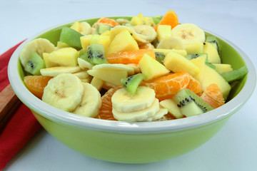 fresh fruit salad in a dish