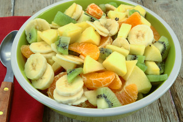 fresh fruit salad in a dish