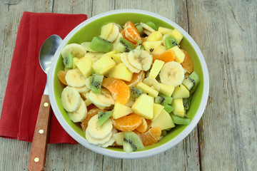 fresh fruit salad in a dish