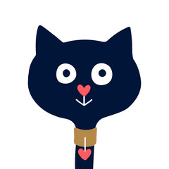 Funny cat in cartoon style.