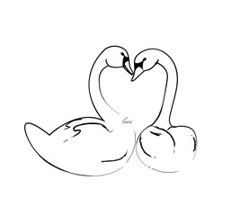 Swan logo Template vector illustration design. Love. Valentine's day