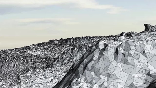 Hypnotizing lateral movement through a surface obtained with photogrammetry.