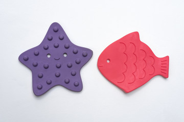 baby suction Cup toys for bath games for kids on a white background