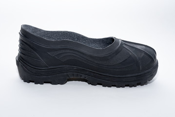 black blank for boots made of thermoplastic elastomer on a white background for shoe industry