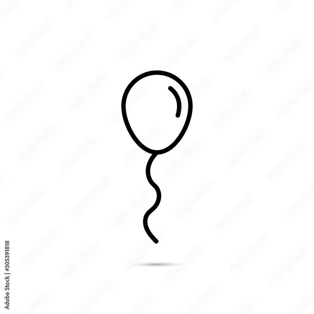 Aufkleber one balloon isolated. balloon in line style for web design. balloon vector icon in flat design, isol