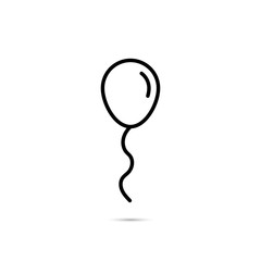 One Balloon isolated. Balloon in line style for web design. Balloon vector icon in flat design, isolated on white background. Vector