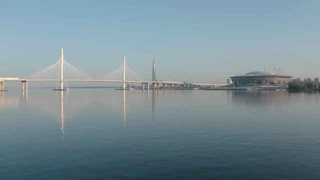 cable-stayed bridge near Krestovsky sports complex