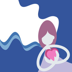 Abstract woman graphic illustration for valentines day and love concept