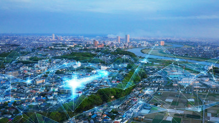 Fototapeta premium Miasta i sieci