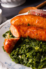 oldenburg kale with pinkel sausage and kassler