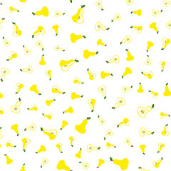 abstract pattern pear vector illustration. seamless pattern of half sliced pears