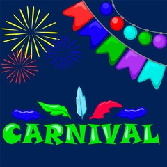 Obraz premium vector illustration postcard carnival