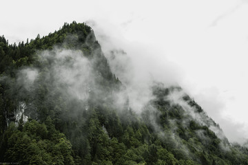 swiss cloudy mountains