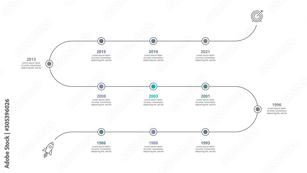 Poster creative concept for infographic timeline. process chart. vector business template for presentation.