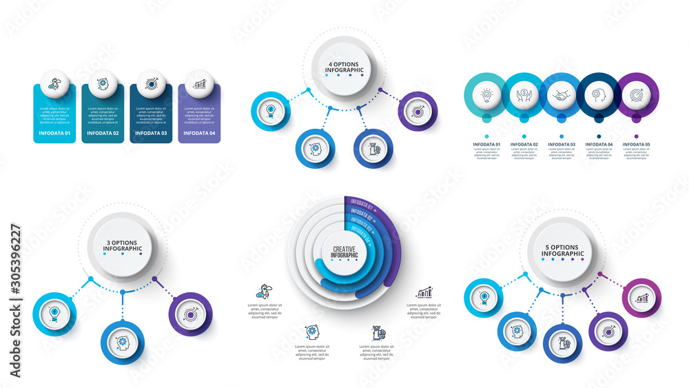 Poster creative concept for infographic. business data visualization. abstract elements diagram with 3, 4 a