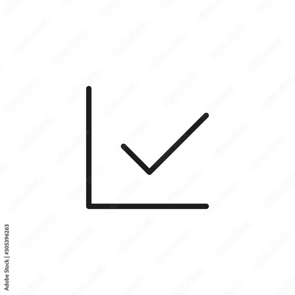 Poster simple check line icon.