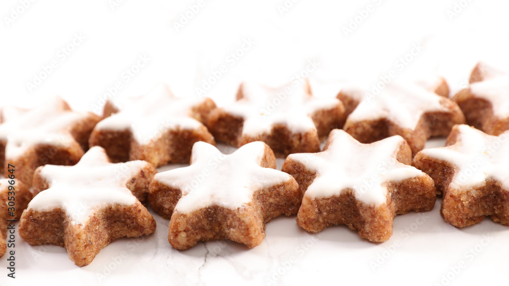 Sticker gingerbread cookie star shape for christmas