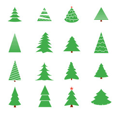 christmas tree vector icon set. Illustration for design