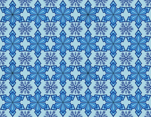 Seamless pattern with snowflakes. Winter Christmas and new year theme. Can be used for Souvenirs, fabric printing and typography.