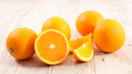 fresh orange and juicy slices