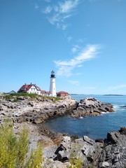 Fototapeta na wymiar lighthouse on the coast of Maine, USA